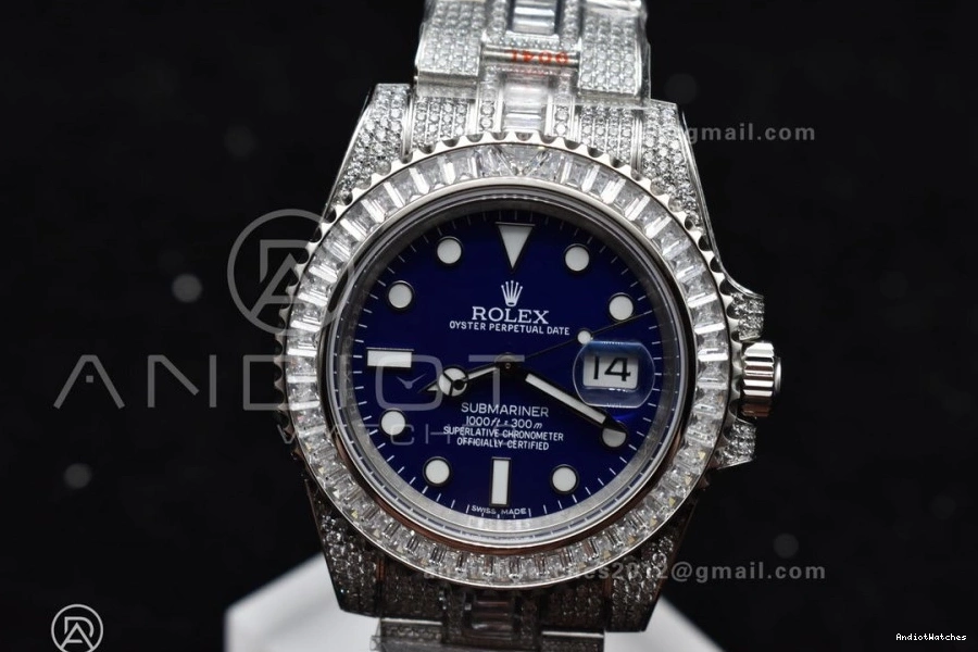 Diamonds AMGF Dial VR Chic On Bracelet Blue Submariner Full On Edition 40mm 1149 SS Best 0813